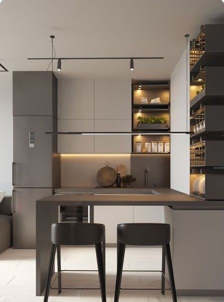 Imagem renderizada no V-ray de uma cozinha residencial, mostrando o excesso de detalhes que ao mesmo tempo não possuem destaque na cena, atrapalhando a otimização do render.