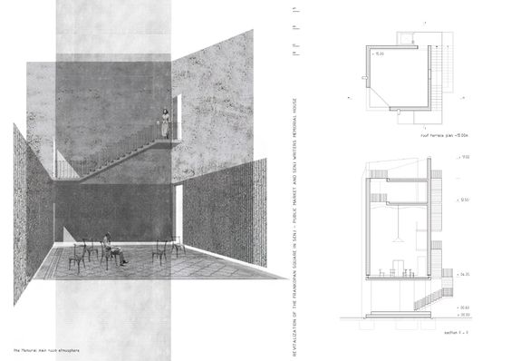 Portfólio minimalista com projeto de arquitetura