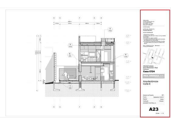 Prancha de arquitetura contendo planta de situação