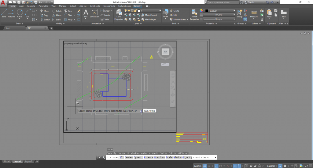 Ajustando a escala do desenho na viewport