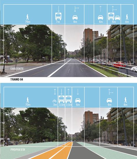 Imagens sobrepostas compondo um diagrama de proposta urbana.