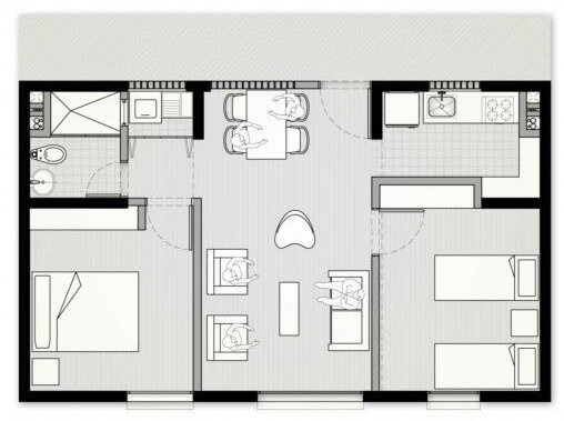 planta baixa com layout disposto de maneira padronizada