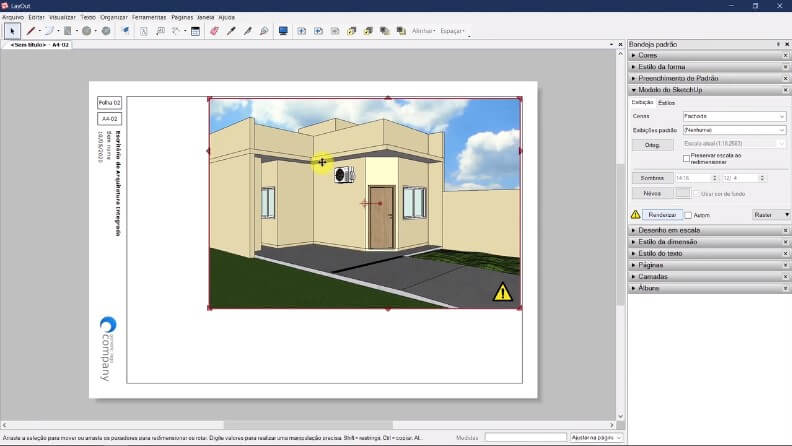 curso de layout sketchup da projetou