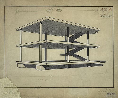 projeto da don-ino house de le corbusier expoente da Arquitetura Moderna