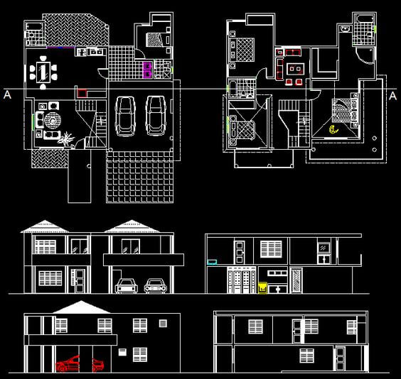 projeto de arquitetura realizado no autocad