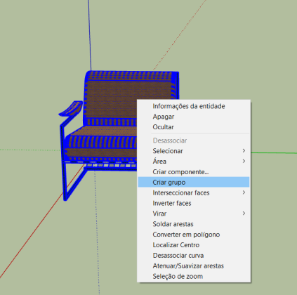 Como criar um grupo para Sketchup