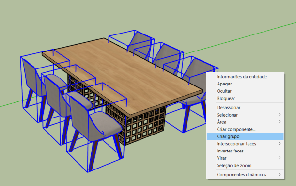 Grupo para Sketchup com diversos objetos