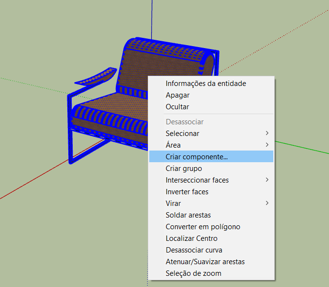 Como criar um componente no Sketchup