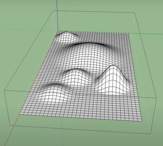 Malha com Variações de Altura, realizado com a Caixa de Areia Sketchup