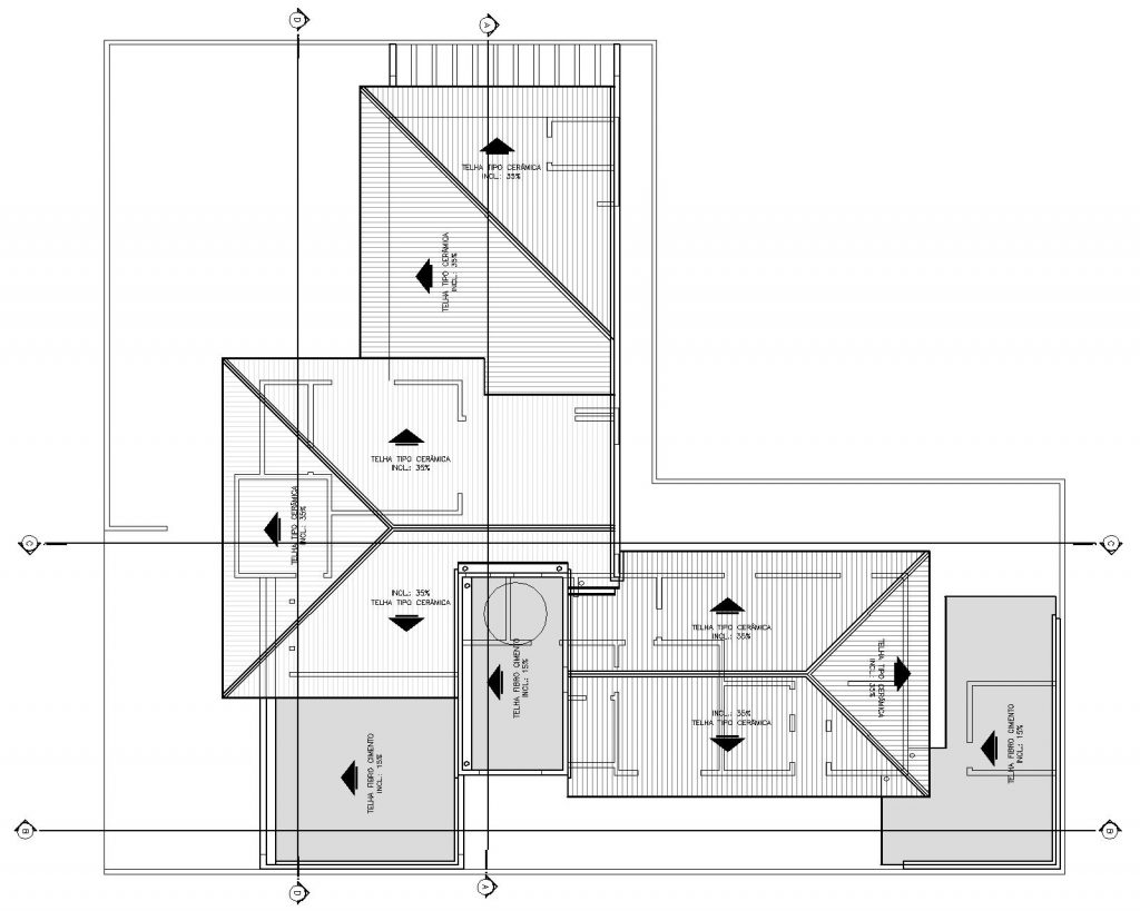 Planta de Cobertura, faz parte do Projeto Legal de Arquitetura