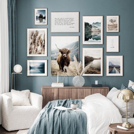 Quarto com a cor azul