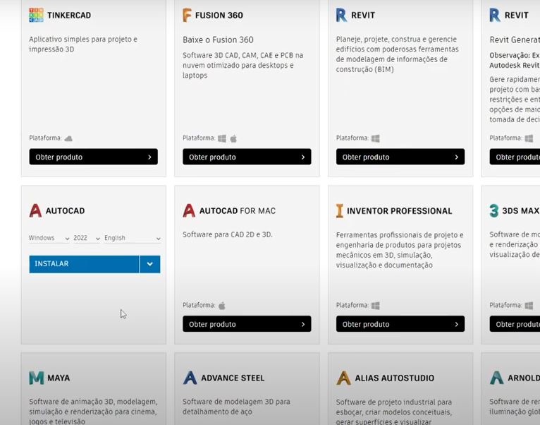 produtos autodesk