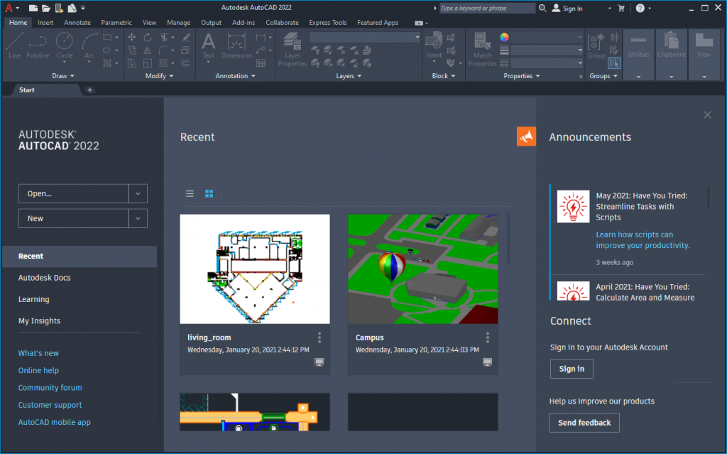 autocad 2022 aba start