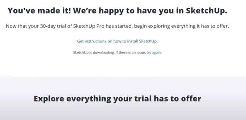 Clique em “Get Instructions on how to Stall SketchUp”