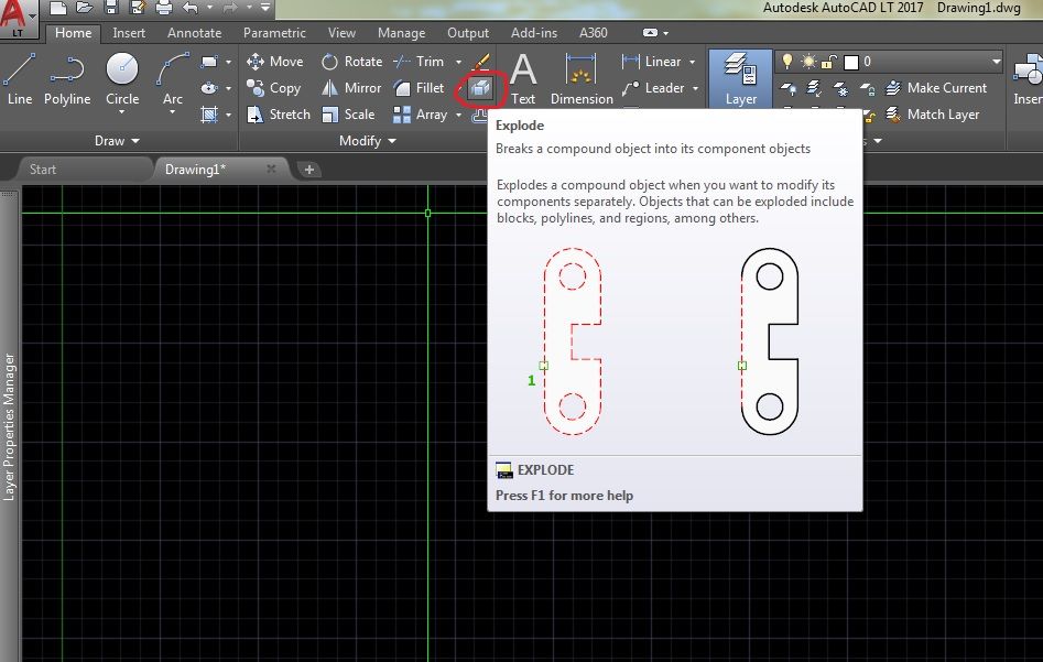 autocad explode