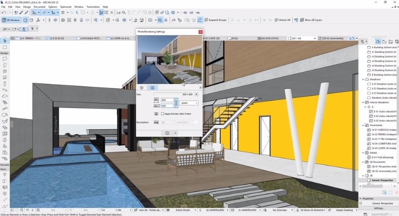 renderização no curso de archicad 23