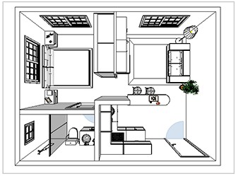 Cozinha com moveis planejados feitos com promob