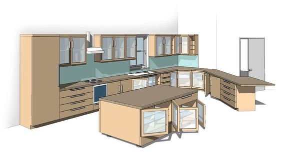 Modelo de cozinha no revit